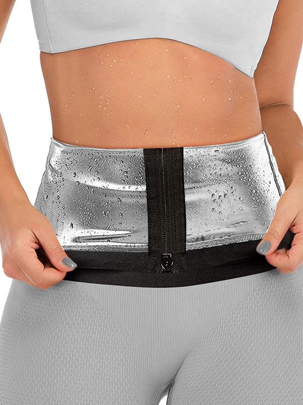 Women's Zipper Front Sauna Waist Trainer, Casual Sweat Belt Waist Trimmer for Indoor Outdoor Sports Yoga Running Gym Workout, Waist Cincher for Women Birthday Wear