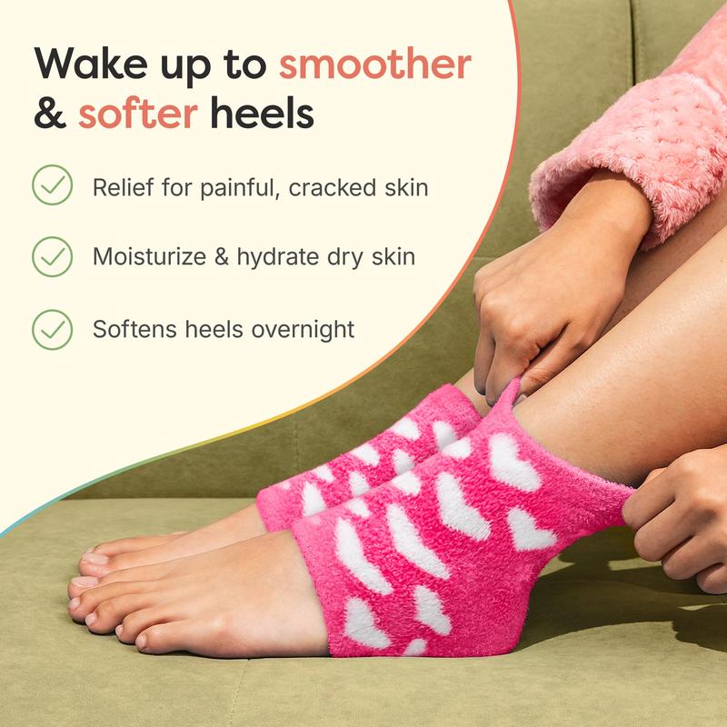 2-Pair Pack! Moisturizing Gel Heel Socks for Women - Soft and Comfortable