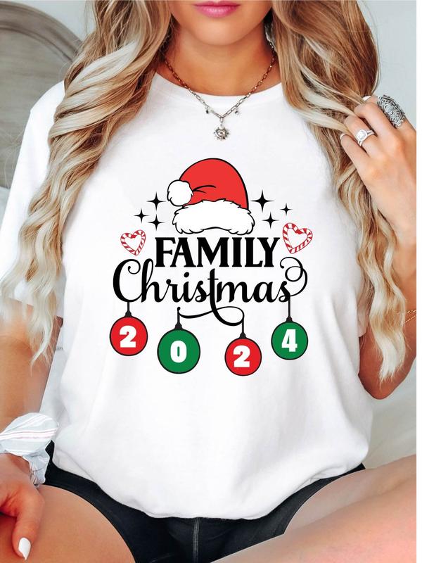 Family Christmas 2024 T-Shirt, Funny Family Christmas Shirt, Family Christmas Santa Tee, Matching Family Tee, Santa Hat Shirt, Family Vacay T-Shirt.