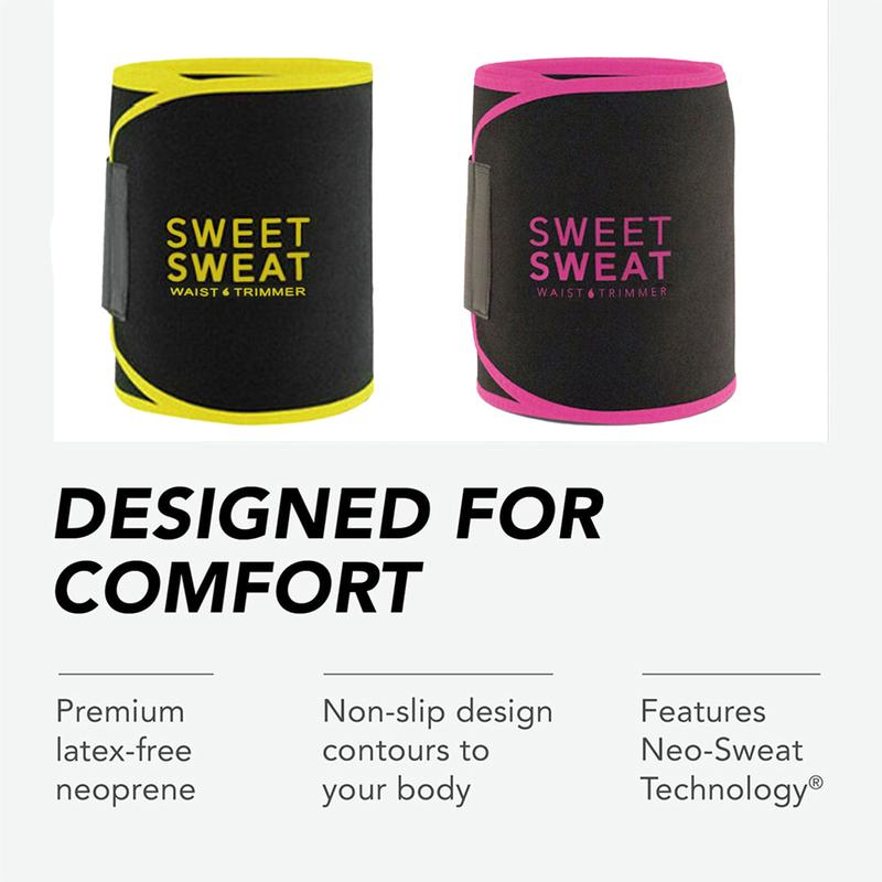 Sweet Sweat Ab(Pink+Yellow) Trainer 'Xtra Coverage Belt | Premium Waist Trainerwith More Torso Coverage for a BetterSweat! sweet sweat sweet sweat