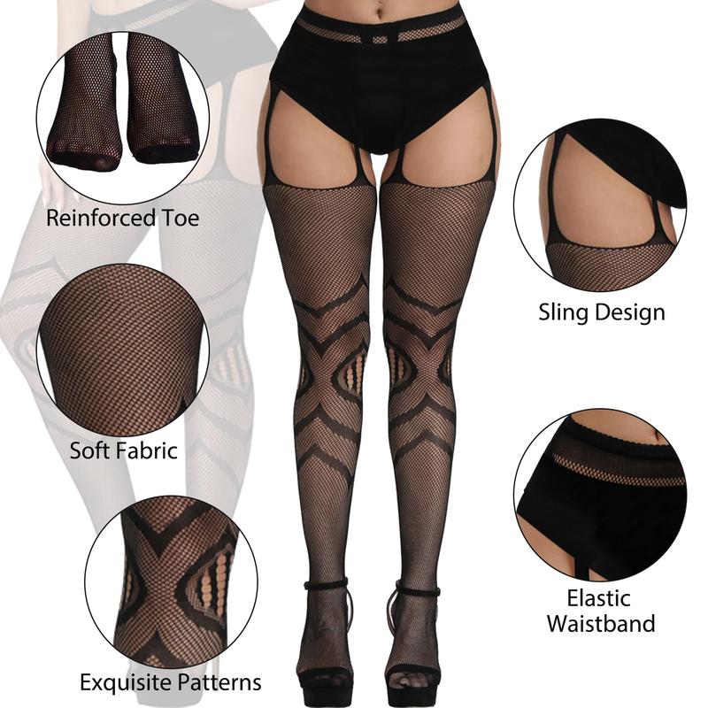 Plus size fishnet stockings, fishnet leggings, thigh high stockings, pantyhose, women's