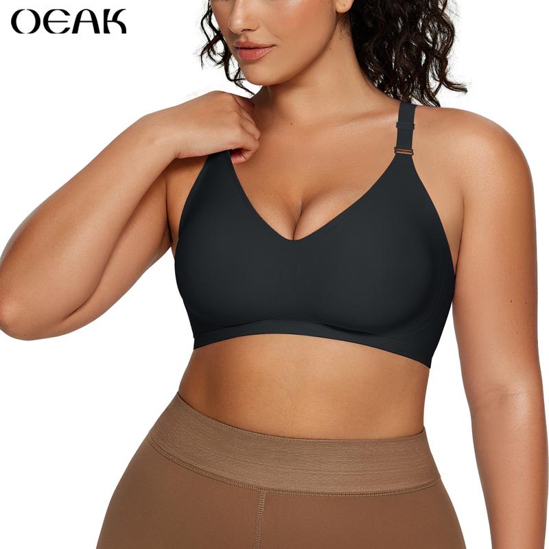 OEAK Women Comfort Push Up Bras Wireless Seamless Full Coverage Bra Buttery Soft Everyday Tshirt Bra