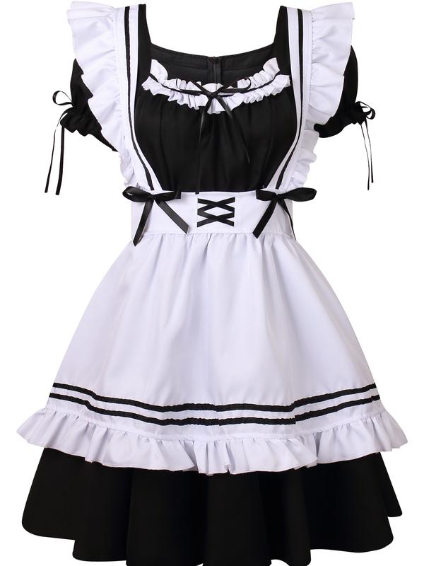 Women's Anime Cosplay Sweetheart Maid French Apron Maid Fancy Dress Costume-8 Pcs Set Womenswear halloween costumes Clothing Elegance plus size