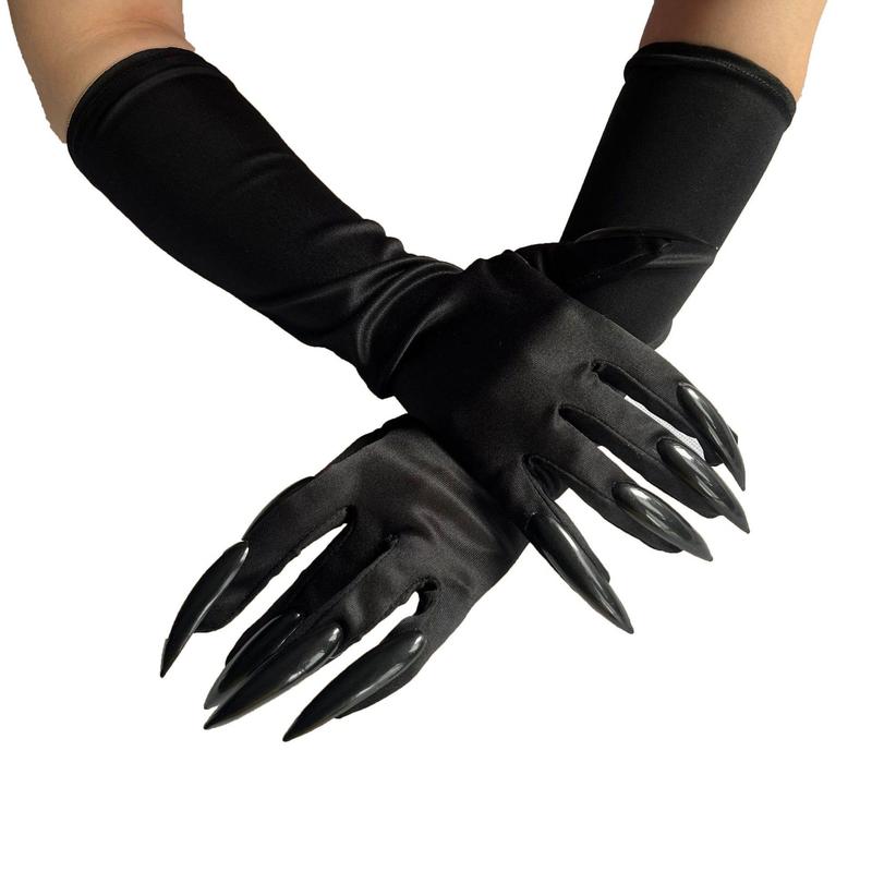 Costume Long Claw Gloves, 1 Pair Scary Stretchy Gloves for Women, Party Accessories for Cosplay, Costume Party