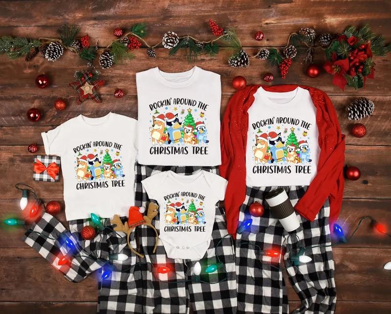 Blueyy Family Christmas Shirt, Matching Christmas Family Tee, Christmas Gift, Cute Christmas Family Shirt, Christmas Group, Christmas Pajamas