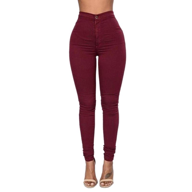 Women Denim Skinny Jeggings Pants High Waist Stretch JeansPencil Trousers