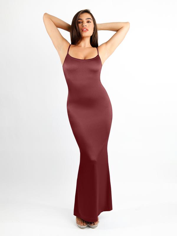 Popilush The Shapewear Dress Slip Shine Maxi Dresses Casual Womenswear Clothing Party