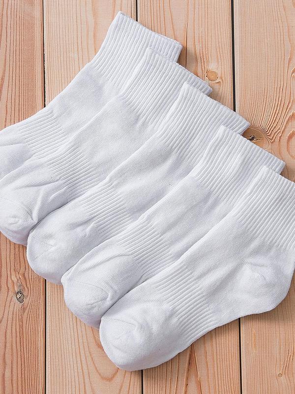 Women's 5 Pairs Solid Crew Socks, Casual Moisture Wicking Socks, Soft Comfy Breathable Socks for All Seasons Daily Wear