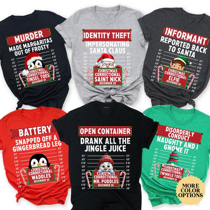 Family Christmas Pajamas, Matching Holiday Pajamas for Family, Christmas PJs, Family Christmas Shirts, Gingerbread North Pole Correctional N5