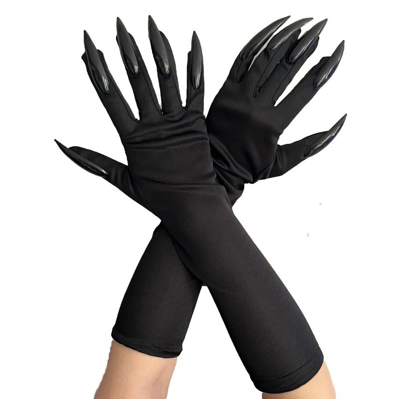 Costume Long Claw Gloves, 1 Pair Scary Stretchy Gloves for Women, Party Accessories for Cosplay, Costume Party