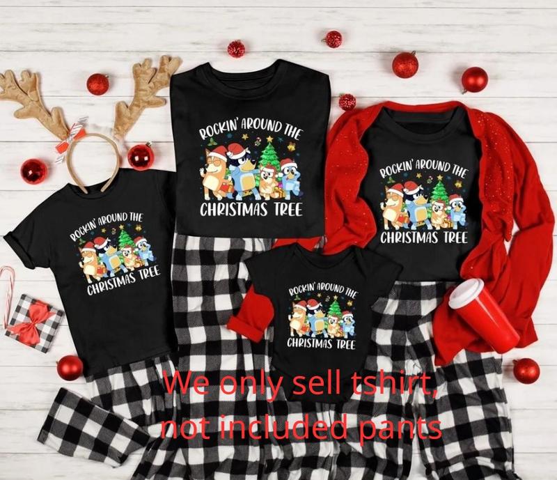 Blueyy Family Christmas Shirt, Matching Christmas Family Tee, Christmas Gift, Cute Christmas Family Shirt, Christmas Group, Christmas Pajamas