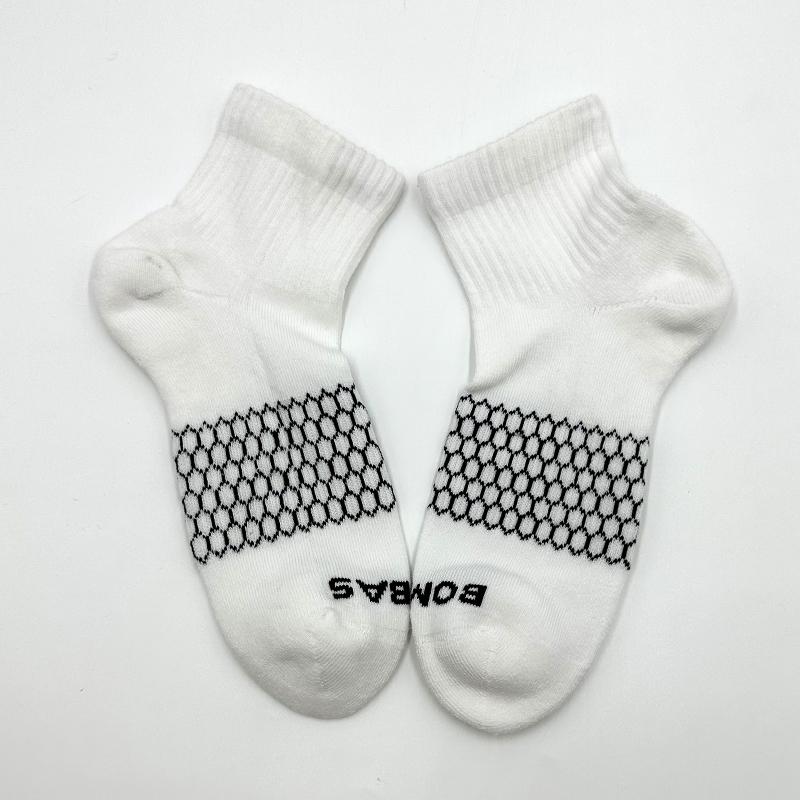 3 Pairs Bombas Women's Vintage Calf Sock Size M Black-White