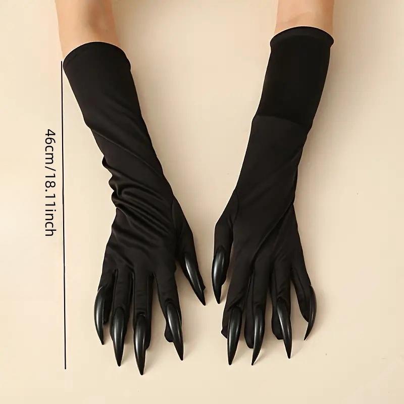 Costume Long Claw Gloves, 1 Pair Scary Stretchy Gloves for Women, Party Accessories for Cosplay, Costume Party