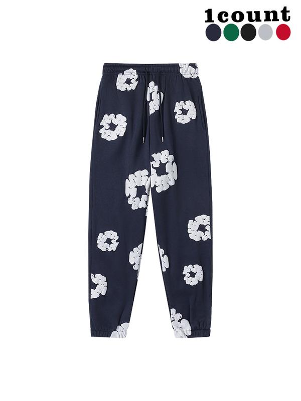 Women's Floral Print Drawstring Waist Sweatpants, Casual Comfy Warm Jogger Pants for Fall & Winter, Women's Trousers for Daily Wear