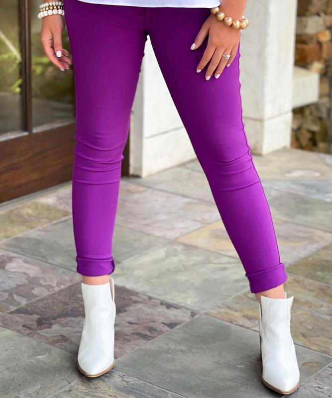 Look At Me Super Stretch Disco Jeggings - Purple