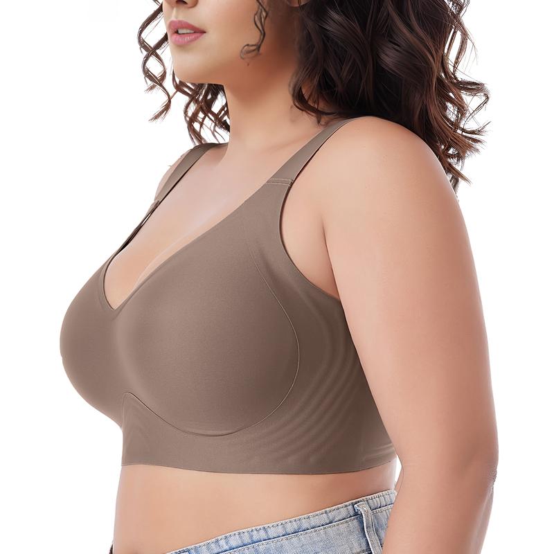 Seamless Bras for Women   Wireless T-Shirt Bra Plus Size Bralette with Removable Pad