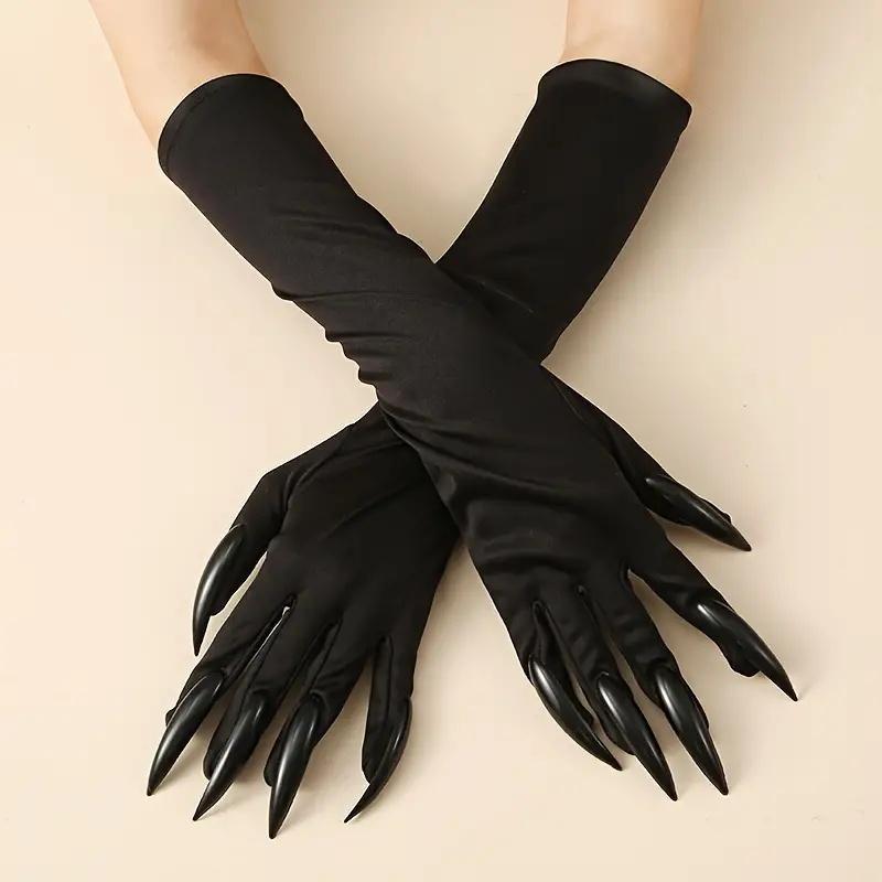 Costume Long Claw Gloves, 1 Pair Scary Stretchy Gloves for Women, Party Accessories for Cosplay, Costume Party