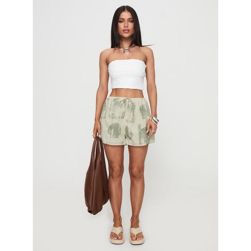 Heylee Shorts Beige   Green