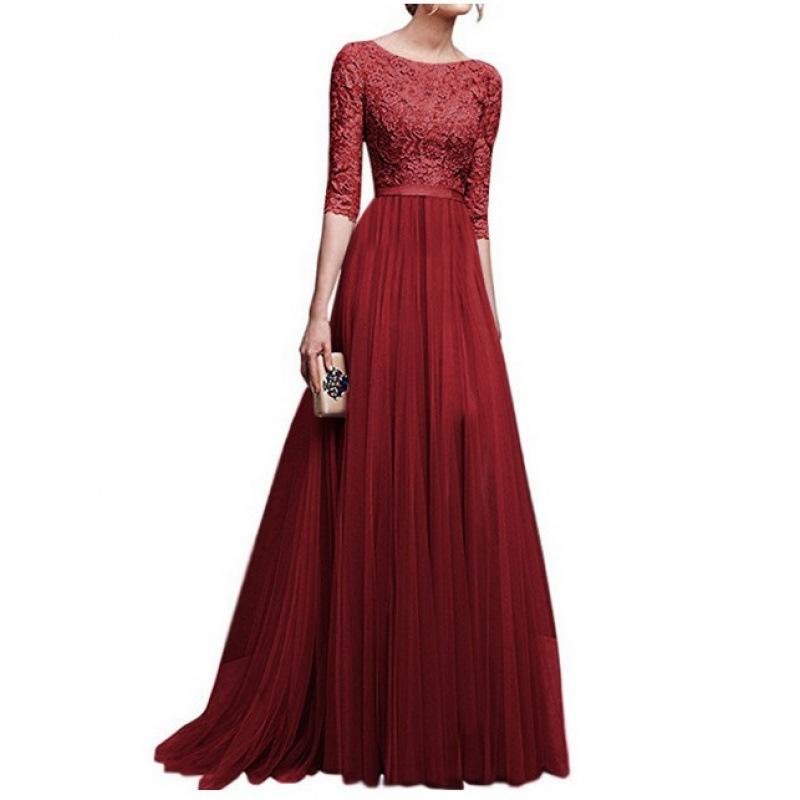 European and American Autumn and Winter Foreign Trade New Evening Dress Wish Popular Chiffon Evening Long Dress