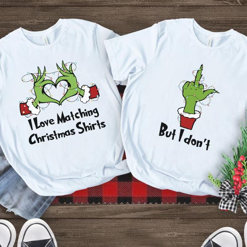 Couples Christmas Party Shirt, I Love Matching Christmas Shirts, But I Don't Shirt, Matching Wife Husband Xmas Tee, Christmas Couples Gift, Sweatshirt, Hoodie