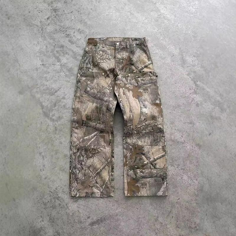 Y2K Couple Outfits: Trendy Brand for Simple Camouflage Retro Pants - Stand Out in Style!