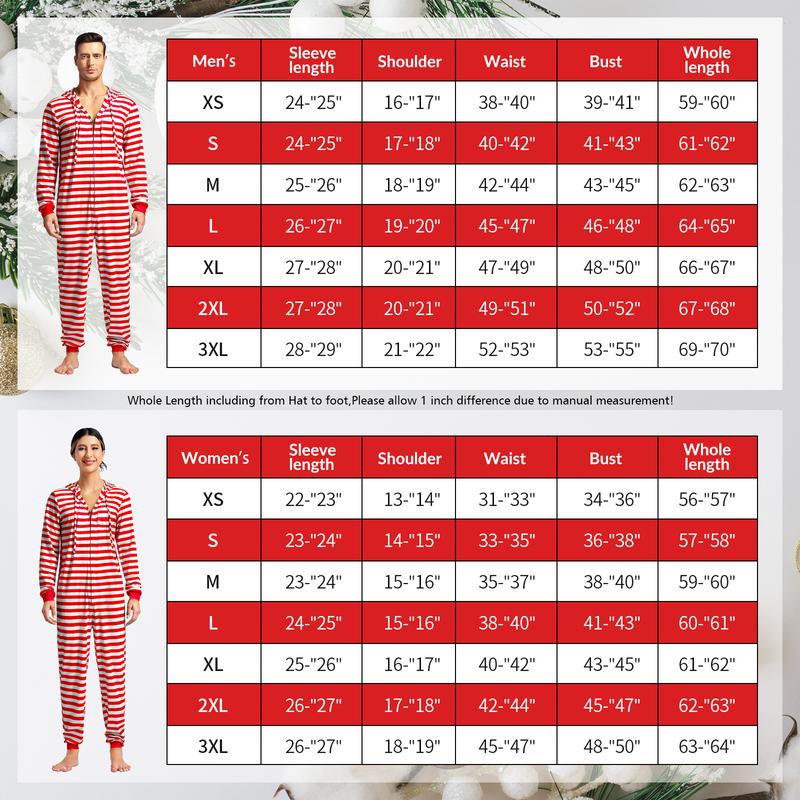 Couple Onesie Pajama Sets, Christmas Pajamas Sets,Hooded Zipper Christmas Matching Plaid Pjs Set for Men and Women Soft Warm Jumpsuit 6396 6397  Dinosaur Print matching christmas pajamas Christmas Matching