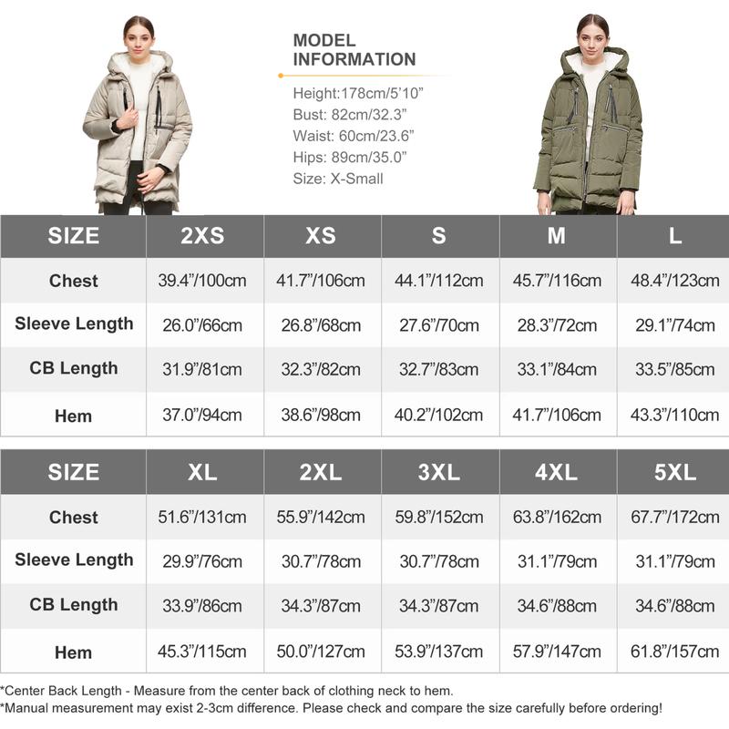 「Black Friday」OROLAY 092 Universe Classics Women's Thickened Down Jacket with Warm Fleece-Lined Hood and 6 Big Pockets - Longsleeves Longsleeves Hoodie Womenswear Coats