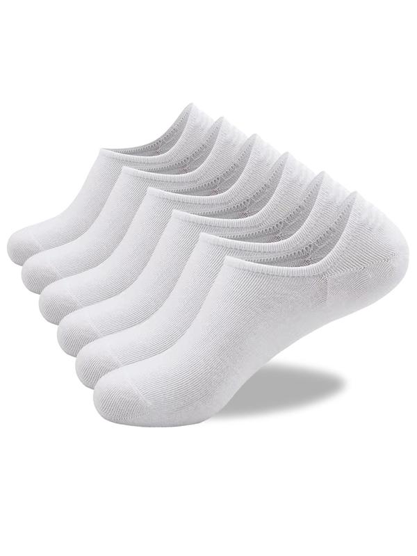 Women's 6 Pairs Solid Invisible Socks, Simple Basic Breathable Comfortable Multipack Socks for Women, Ladies Socks for Summer Daily Wear