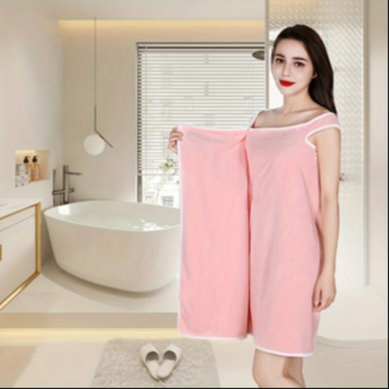 Women's Solid Color Coral Fleece Bathrobe, Casual Soft Water Absorbent Bathrobe with Pocket, Bathrobe for Women, Sleepwear for Home Wear