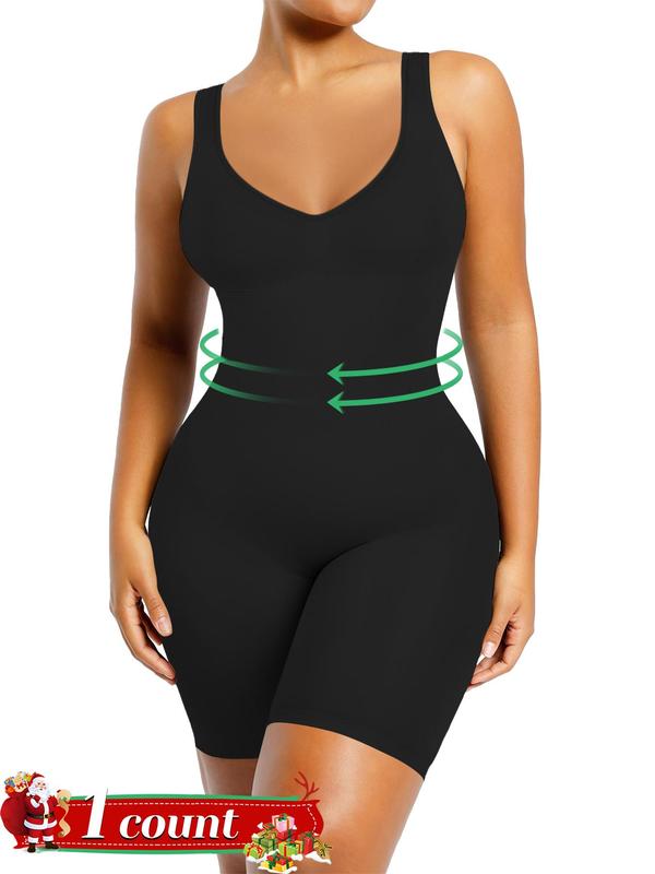 Shapewear Bodysuit for Women Tummy Control V Neck Butt Lifting Bodycon Romper Backless Seamless Sexy One Piece Shorts Shorts Bodysuit