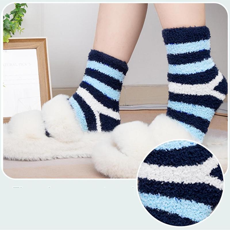 6 Pairs Womens Cozy Soft Fuzzy Fluffy Warm Winter Fleece Sleep Comfy Crew Slipper Socks