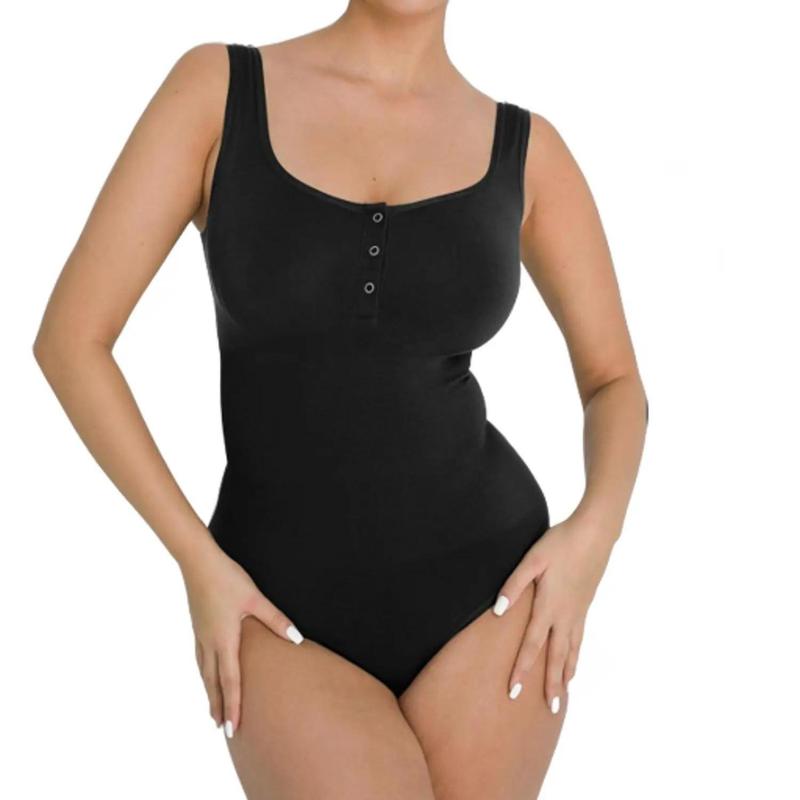 Popilush The Shapewear Button Bodysuits For Women Tummy Control Sleeveless Bodysuits Soft Womenswear Comfortable Adjustable