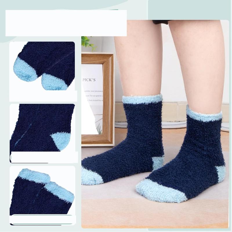 6 Pairs Womens Cozy Soft Fuzzy Fluffy Warm Winter Fleece Sleep Comfy Crew Slipper Socks