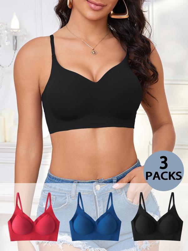 Women's Wireless Push Up Bra, Back To School Wear, Casual Breathable Adjustable Strap Seamless Bralette, Fall Bralette, Lady Sexy Lingerie for Daily Wear, Fall Wear 2024, 90s Clothes