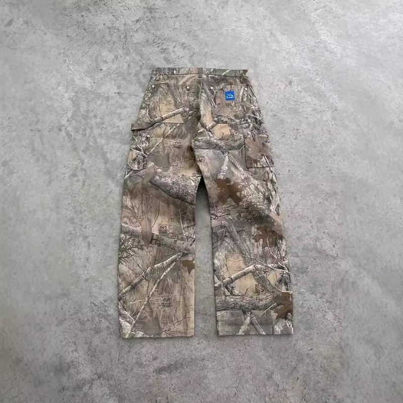 Y2K Couple Outfits: Trendy Brand for Simple Camouflage Retro Pants - Stand Out in Style!