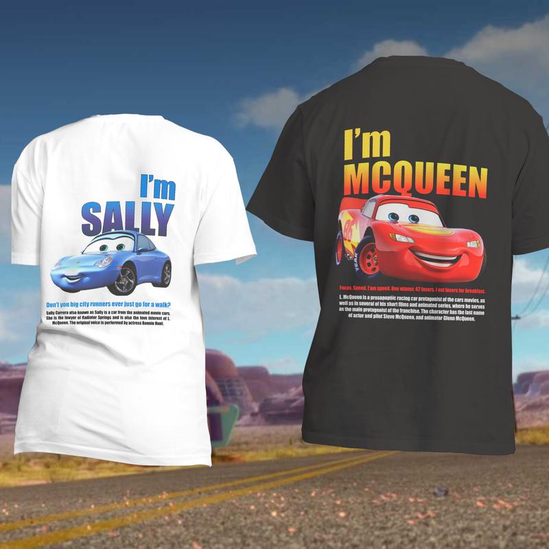 Cars Matching Shirt, L. Mcqueen and Sally Couple T-shirt, Kachow L. Mcqueen, Im Lightning Sally Cars Shirt, Lightning Movie