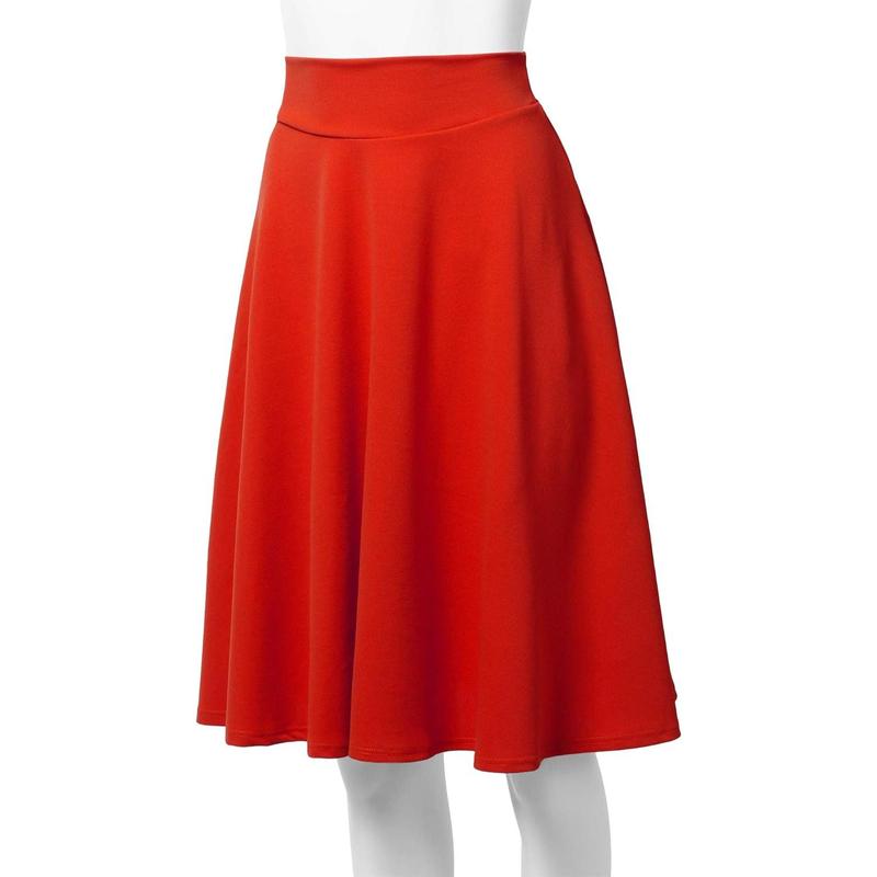 Women's High Waist Flare A-Line Midi Skirt with Plus Size