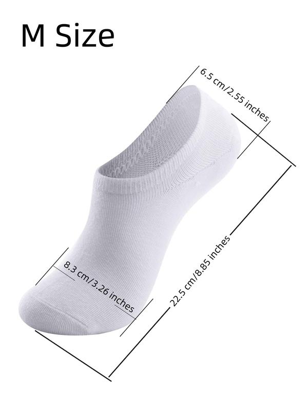 Women's 6 Pairs Solid Invisible Socks, Simple Basic Breathable Comfortable Multipack Socks for Women, Ladies Socks for Summer Daily Wear