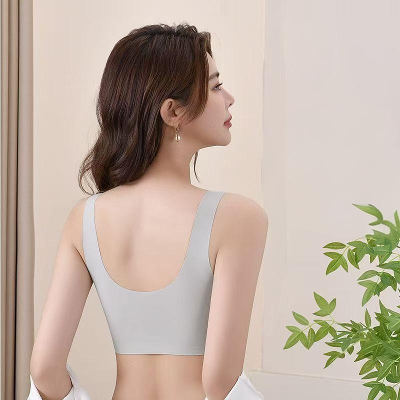 4Pcs Anti Gravity Lifting And Closing Accessories, Light Luxury Feeling Bra, Skin Friendly, Breathable, Comfortable, And Seamless Gathering Without Steel Ring Underwear 4-piece set underwire full Colorblock Wireless Elegant Fabric