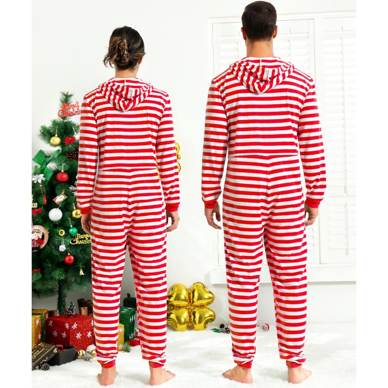 Couple Onesie Pajama Sets, Christmas Pajamas Sets,Hooded Zipper Christmas Matching Plaid Pjs Set for Men and Women Soft Warm Jumpsuit 6396 6397  Dinosaur Print matching christmas pajamas Christmas Matching