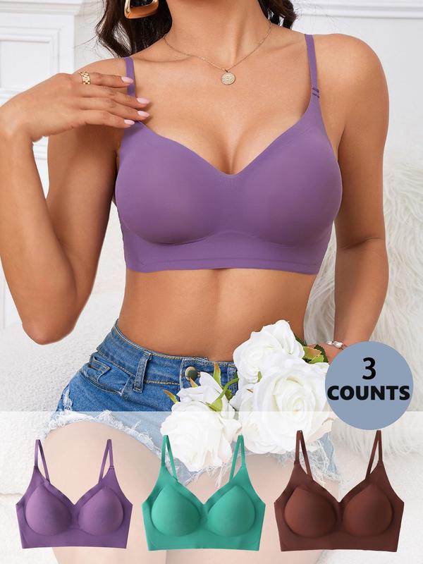 Women's Wireless Push Up Bra, Back To School Wear, Casual Breathable Adjustable Strap Seamless Bralette, Fall Bralette, Lady Sexy Lingerie for Daily Wear, Fall Wear 2024, 90s Clothes