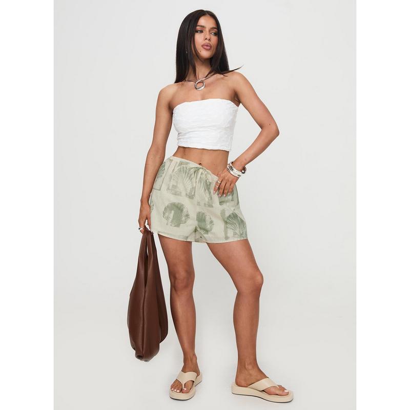 Heylee Shorts Beige   Green