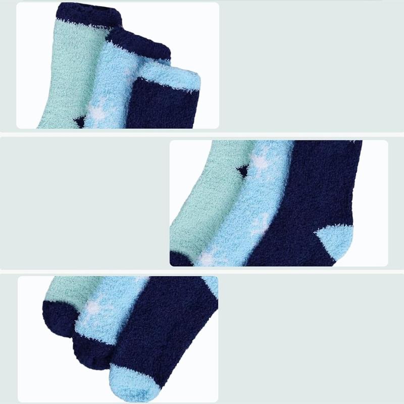 6 Pairs Womens Cozy Soft Fuzzy Fluffy Warm Winter Fleece Sleep Comfy Crew Slipper Socks