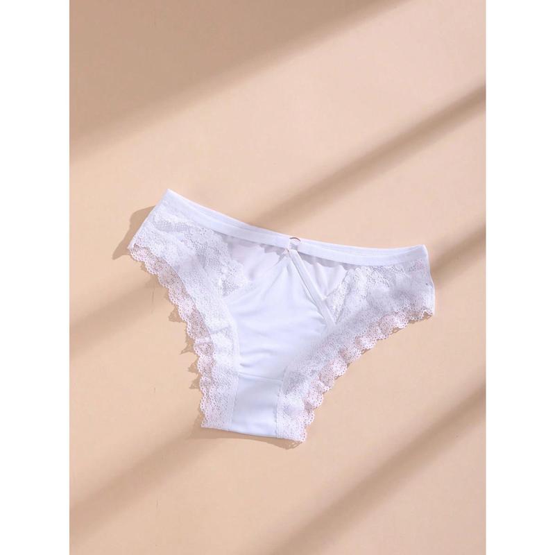 10 PCS Women's Ice Silk Bikini Panties Lace Hollow Out Briefs Comfortable And Breathable Lingerie Lightweight Panties