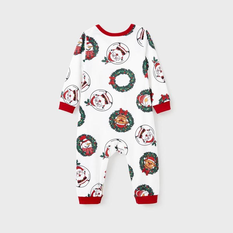 PatPat Christmas Pajamas Family Matching Santa & Reindeer Wreath Pajamas Sets