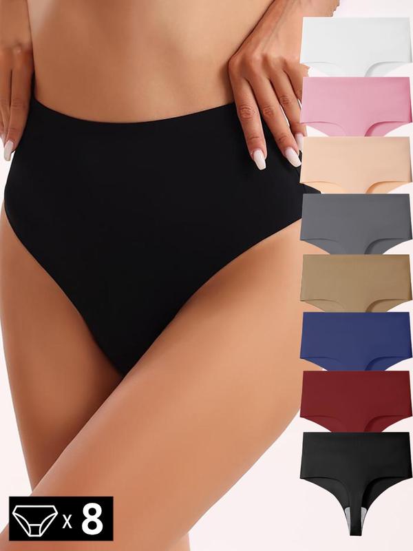 Women's Solid High Waist Thong, Breathable Comfortable Panty for Daily Wear,  Panties for Women, Underwear for Women,soft Seamless Knicker for All Seasons