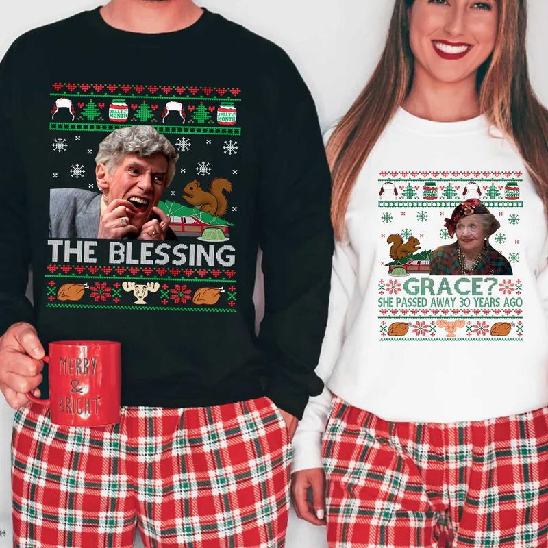 The Blessing Grace Christmas Vacation Christmas Couples Shirts, Matching Couples Holiday Tee , Unisex Shirt, Cotton Tee  Gift For Christmas