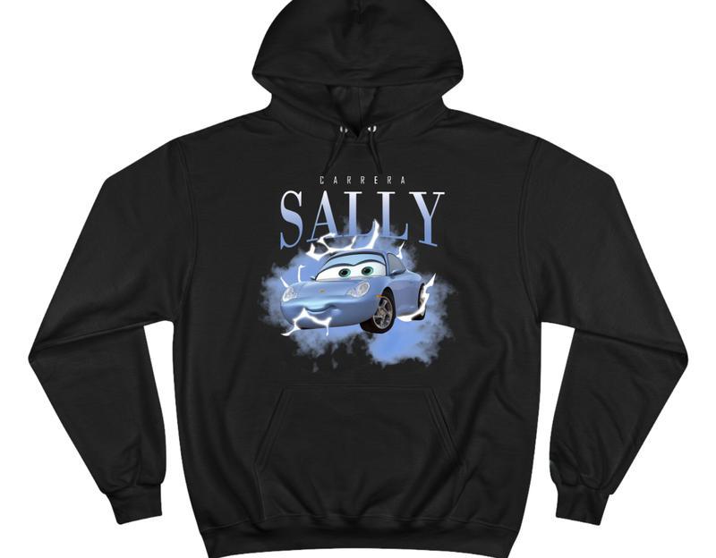 Lightning McQueen and Sally Tshirt , Couple Mcqueen and Sally Shirt , Retro 90s Portrait Hoodie , Cars McQueen and Sally Shirt , Fabric Menswear, Gift For Unisex