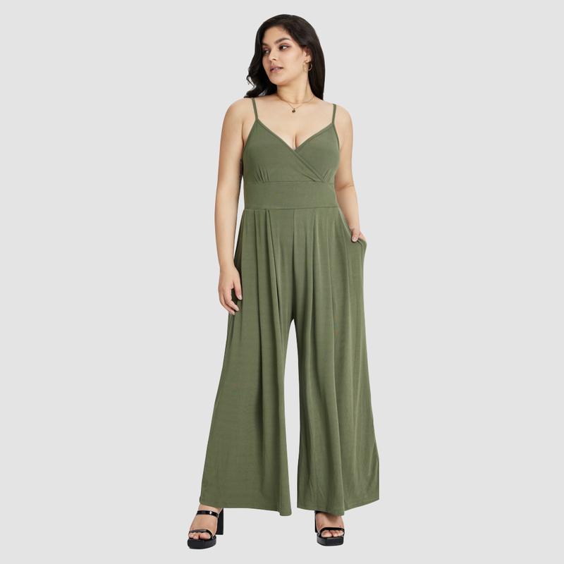 Cider [8 colors, Size 0-26] V-neck Jumpsuit