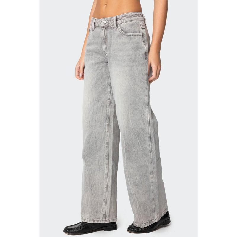 Magda Low Rise Acid Wash Jeans